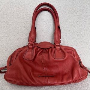 Cole Haan Village Triple Zip Small Satchel / Duffle Bag Soft Pebbled Leather